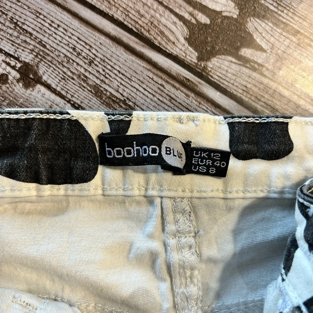 Cow Print Denim Skirt - Picture 6 of 7